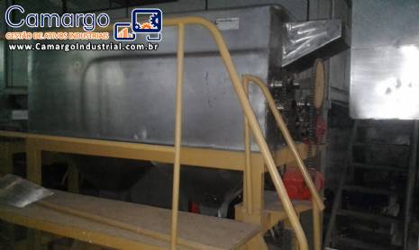 Descascador para batatas continuo industrial em aço inox