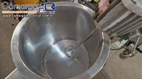 Tanque misturador encamisado em inox elétrico com hélice centrifuga tipo Cowles