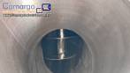 Rosca alimentadora transportadora helicoidal inclinada com silo receptor em inox Maqinox