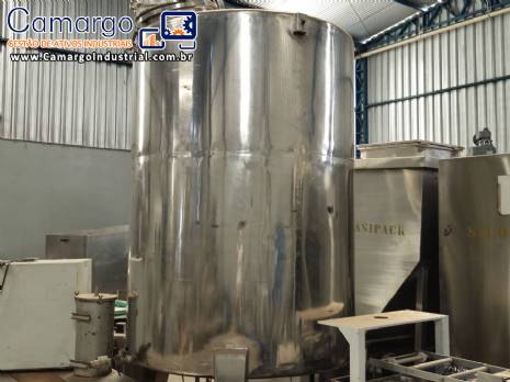 Tanque misturador em a�o inox para armazenamento e agita��o 2000 litros
