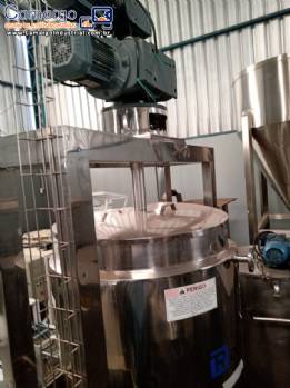 Tanque encamisado reator cosm�ticos m�vel 500 L Rodrinox
