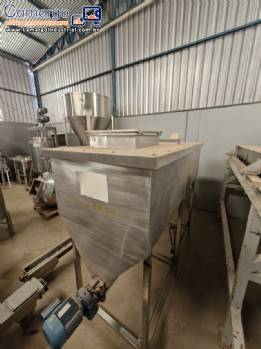 Silo de armazenamento ensacadeira em inox com rosca transportadora sa�da 2000 litros