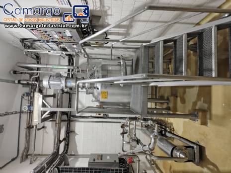 Tanque dispersor em inox para p�s 500 litros com bomba Netzsch v�vulas Alfa Laval