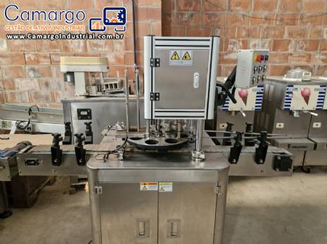 Recravadeira recravadora tampadora autom�tica em inox de latas copos potes frascos Levapack