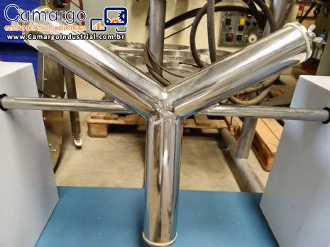 Misturador em Y V para p�s em inox 316 para bancada laborat�rios 3 litros