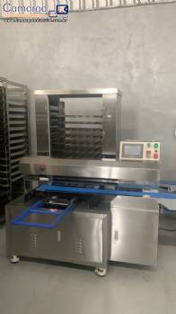 Alinhadora organizadora de biscoitos bolachas em bandejas 200 unidades por minuto