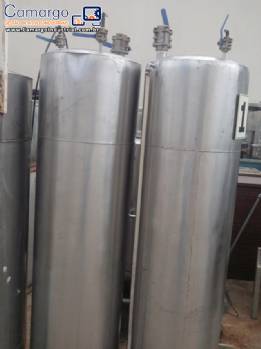 Tanques volumétricos com 3 valvular em aço inox