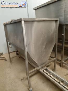 Silo de armazenamento ensacadeira em inox com rosca transportadora sa�da 1000 litros