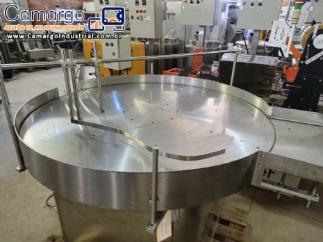 Mesa giratória alimentadora em inox para frascos potes Levapack 1200 mm